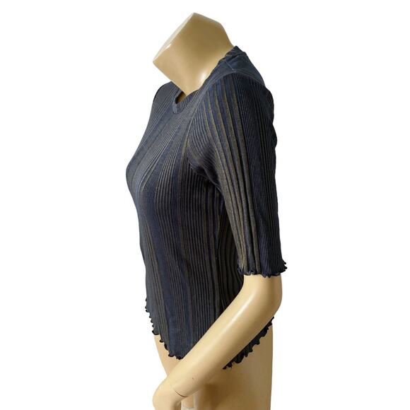 JESSICA SIMPSON Womens Size Large Declyn Bodycon Lettuce Edge Shirt Top NWT - Picture 2 of 9